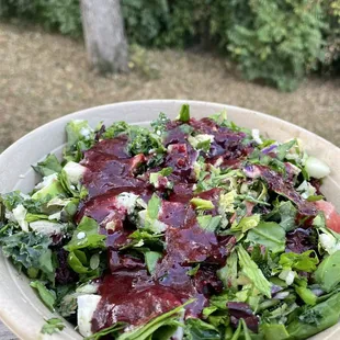 a closeup of a salad in a bowl