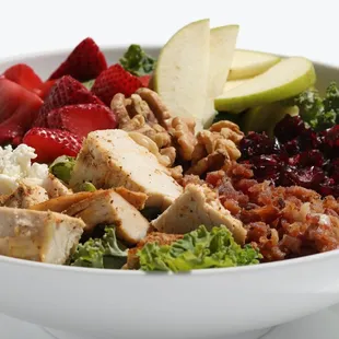 a close up of a salad