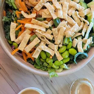 Thai One On salad with peanut dressing