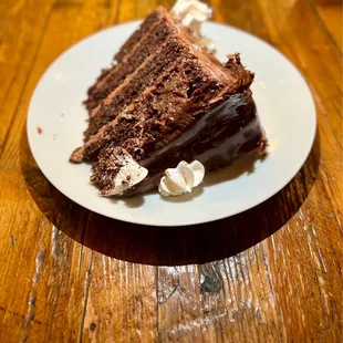 a slice of chocolate cake