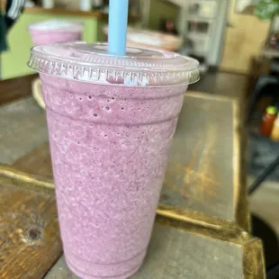 a purple smoothie