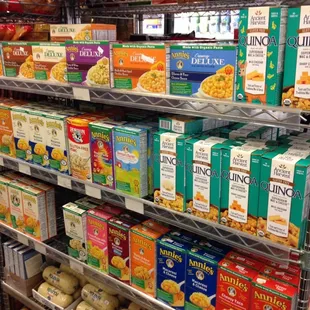 Hmmm...quinoa Mac n cheese, think we'll buy it!