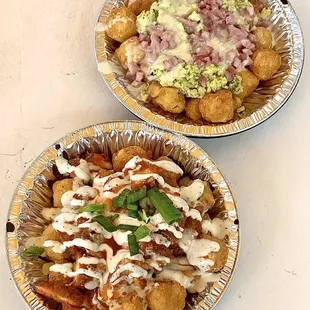 Green Eggs and Ham Tots, Buffalo Chicken Tots