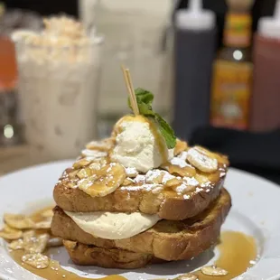 Salted Caramel Banana French Toast