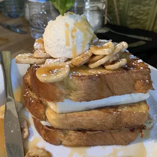 Salted Caramel Banana Stuffed French Toast