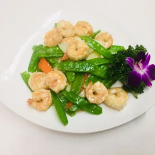 Snow pea prawns