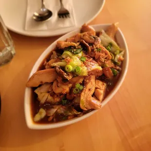 a plate of stir fried vegetables