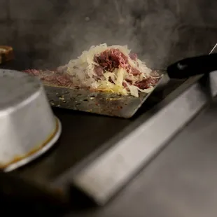 Rueben on the griddle