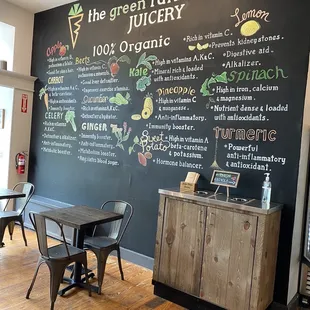 a blackboard with a menu on it