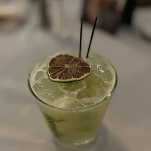 a close up of a drink