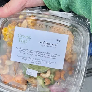 Buddha Bowl ($14) - they&apos;re all to-go packs!