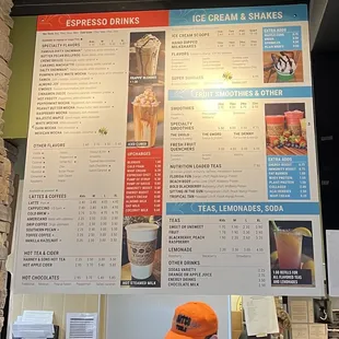 Drink menu