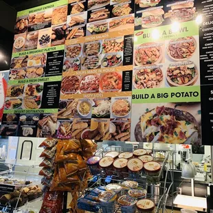 menus and prices on the wall