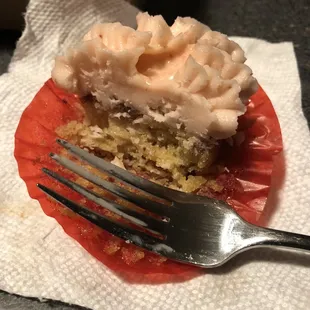 Strawberry cupcake - more of a vanilla cake with strawberry icing than strawberry throughout.