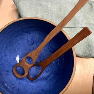 Hand carved fallen wood kitchen utensils and tools from local Homeaide Originals.