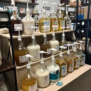 Visit our Refillery! Dozens of household and personal care products.