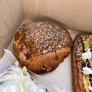 a variety of pastries in a box