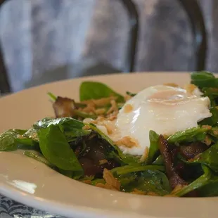 Spinach Salad with poached egg