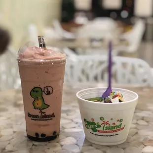 a smoothie and a smoothie