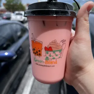 Watermelon milk tea