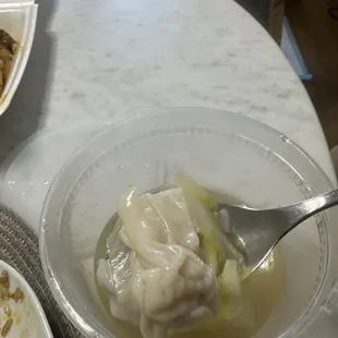 Their wonton soup is joke as well.