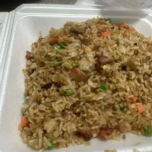 Por friend rice was old I could tell just because of how dry the rice and pork meat was.