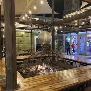 Fire pit outside where you can eat