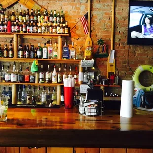 a bar with a television