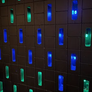 Wall opposite entrance to bar.