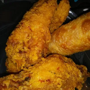 Fried wings and a egg roll