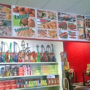 Back Counter, with food menu.