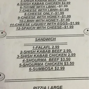 Menu as of 12/1/2012. Everything I have had so far is delicious.