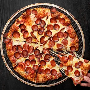 a pepperoni pizza