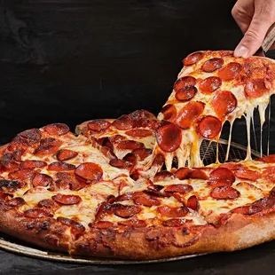 a slice of pepperoni pizza