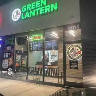 the front of the restaurant