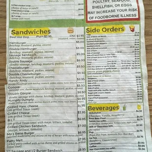 menu
