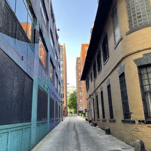an empty street in a city