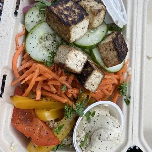 Mykonos bowl with tofu - yum!