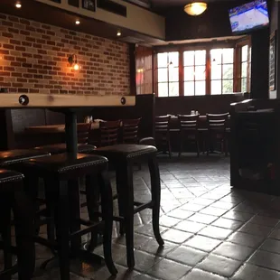 tables and chairs in a restaurant