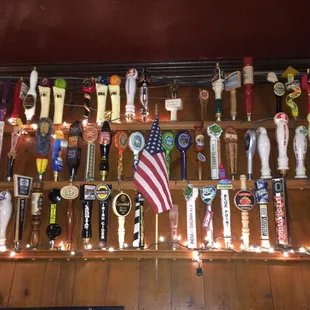 The decor is old taps on the wall! Fun.