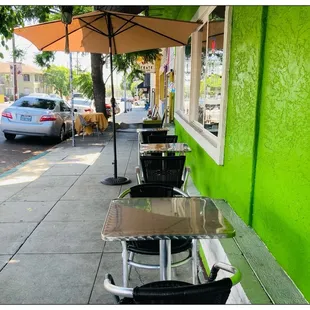 Front outdoor seats.