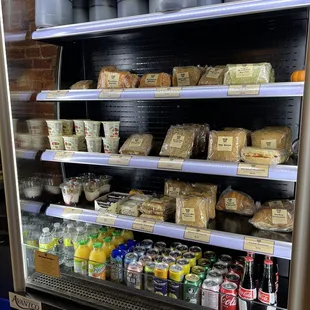 Sandwiches, yogurt, drinks