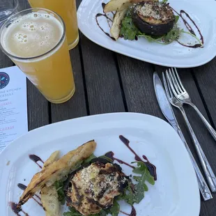 Stuffed portobello mushrooms and some Madtree Seeing Colors hazy IPA