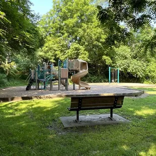 Play Area with Park Benches on Either Side