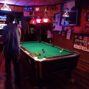 a man playing pool