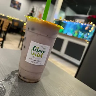 Taro with banana smoothie.