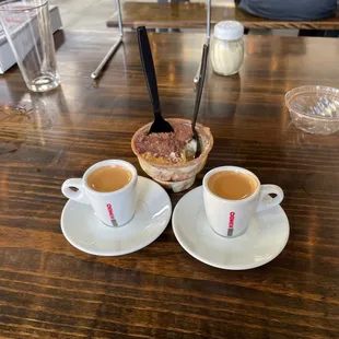 Espresso and tiramisu. Wow, the tiramisu is unreal. So good