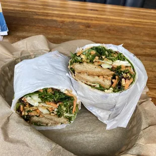 Peanut chicken burrito