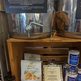 a display of olives and other ingredients