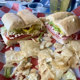 Hot Sicilian Sub - can be ordered hot or cold / whole or half.   Mexican Flatbread in the background.